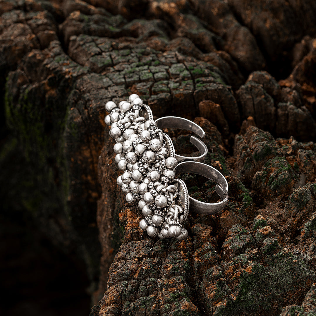 DUAL HARMONY: Unique Tribal Two-in-One Silver Ring - CR 1006