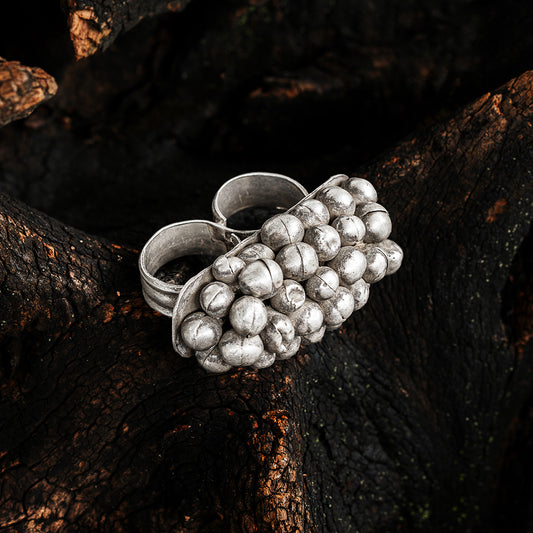 DUAL HARMONY: Unique Tribal Two-in-One Silver Ring - CR VT 1002